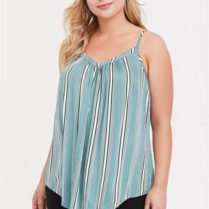 torrid cami tank green stripped top sz 1 (XL)